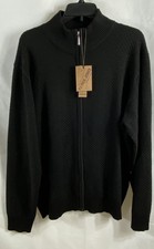 PJ Paul Jones Men's Black Quarter Zip Waffle Knit Textured Sweater XL NWT