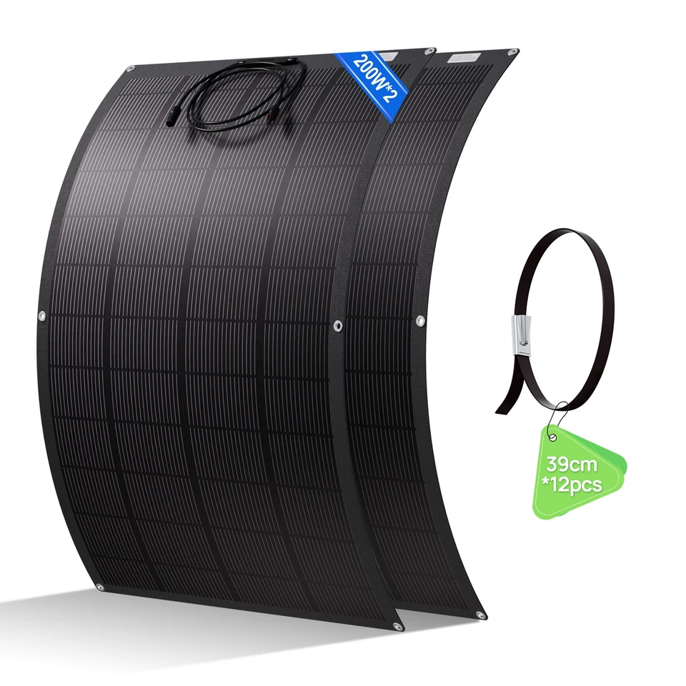 400W Flexibel Solarmodul Solarpanel Mono für Balkonkraftwerk Camper Wohnmobil