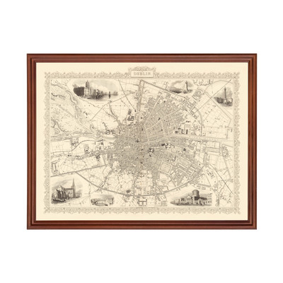 Old Map of Dublin 1851 - Vintage Ireland Art Wall Decor Prin