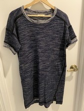 Madewell Marled Sweater Mini Dress Navy Blue Style B1407 Womens Size Small