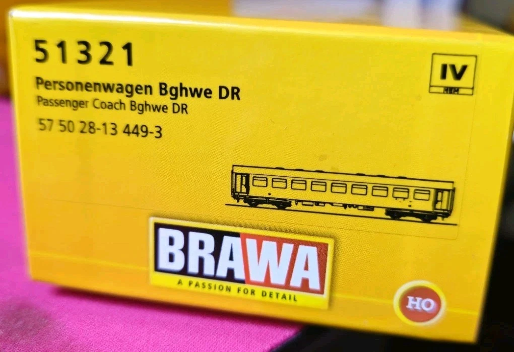BRAWA 51321 H0 Reko Personenwagen Bghwe Grün Graues Dach DR Ep.IV Neuware