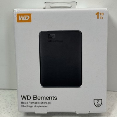 Western Digital WD Elements 1TB USB 3.0 Portable External Hard Drive - Black