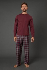 Maine Burgundy Pyjama Set Mens Loungewear Loungewear