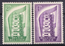 Belgium, 1956, COB 994/5: €15, Symbol of New Europe, MNH