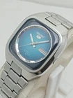 Rare TV Shape Seiko 5 Automatic 7019-5090 Blue Dial Vintage Men’s Watch