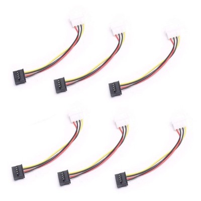 DEVMO 6X New IDE/Molex 4-Pin Male to Serial ATA SATA 15-Pin Female Power Adap...