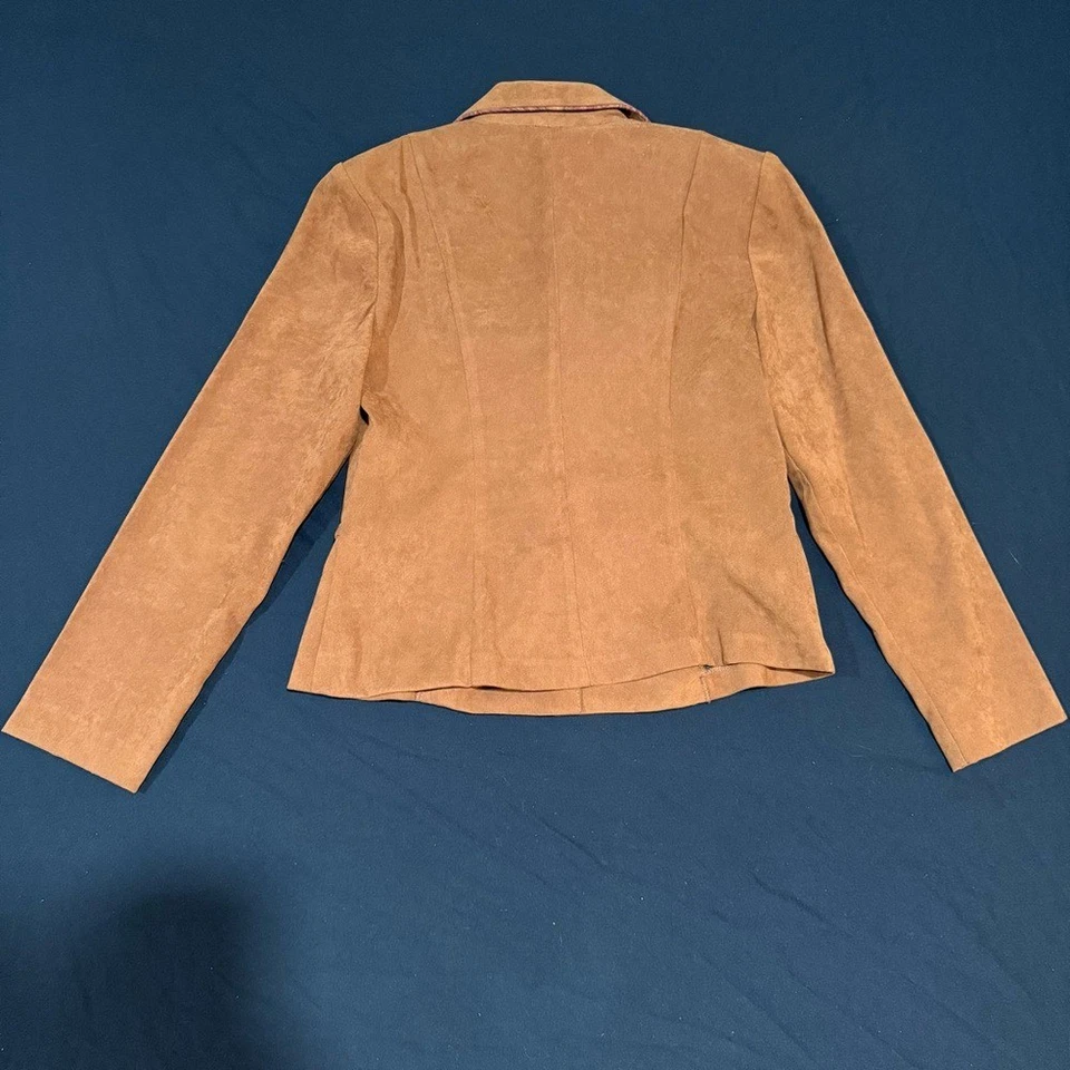Conjunto de traje chaqueta blazer y falda de cachemira marrón vintage para mujer talla 8 M 2 piezas mediano Foto 3 de 4