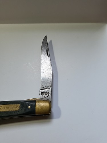 Sears Craftsman Pocket Knife Model 95074 Gunstock Trapper Liner Lock - Picture 5 of 6