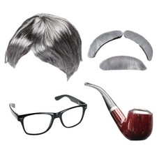 Alte Dame Kostümset Oma Oma Perücke Hexenperücke für Erwachsene Dress Up