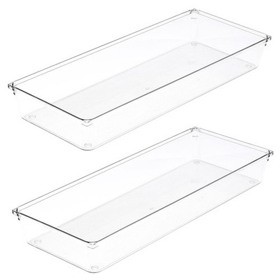 Amtido Organizer mit großen Schubladen 2er-Pack 2er-Pack - 15,2 cm x 38,1 cm x 5,1 cm, transparent 
