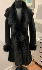 Domi London real sheepskin shearling fur waterfall coat Toscana sz UK10 US6
