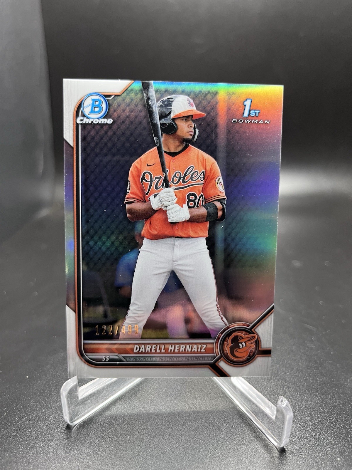 2022 Bowman - Chrome Prospects Darell Hernaiz #BCP-27 Refractor /499 (RC)