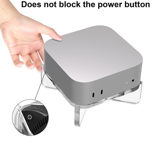 For Mac Mini M4/M4Pro Acrylic Holder with Enhanced Cooling and Easy Access - Afbeelding 5 van 12