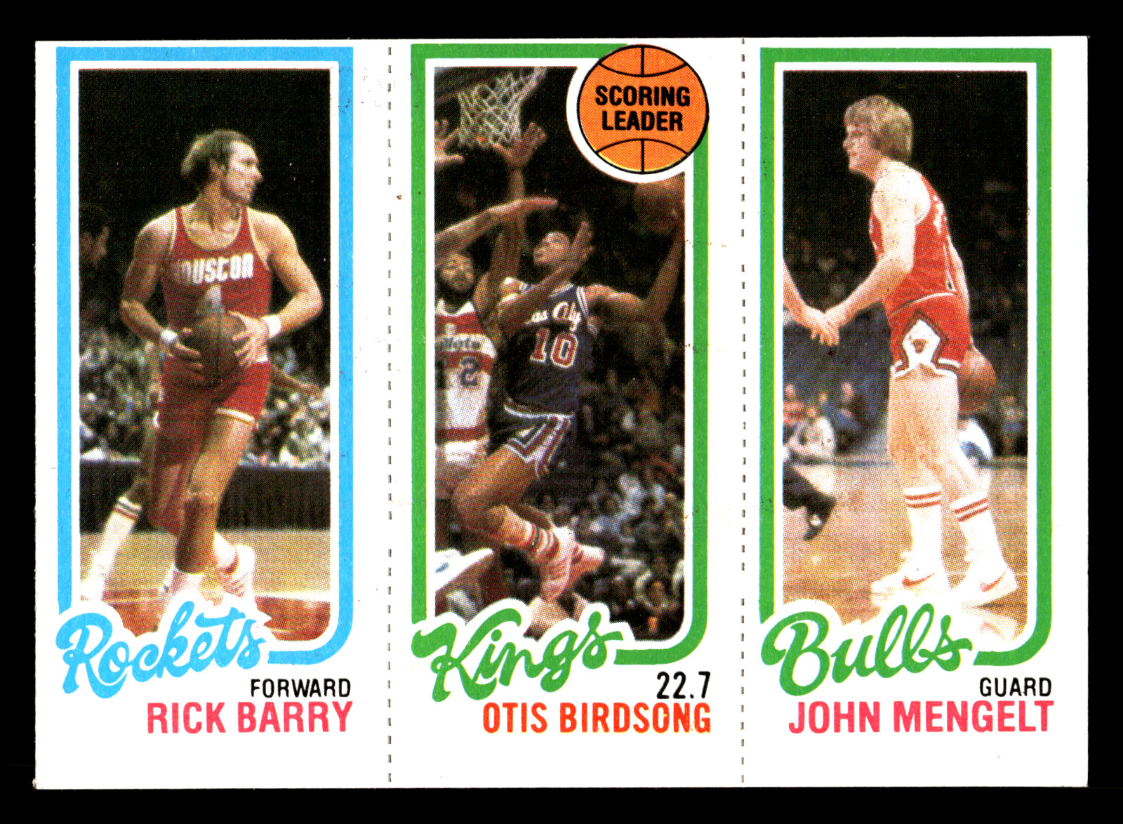 Rick Barry/Otis Birdsong TL/John Mengelt 1980-81 Topps Panel #28 105/122/48