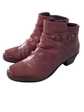 Earth Origins Marietta Malcolm Ankle Boot Size 6 Merlot Leather Slouchy Boho