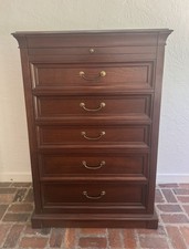 Ethan Allen Medallion Solid Cherry Tall Chest 6-Drawer Highboy Dresser USA Made