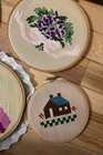 Vtg 5 Pc Finished Framed Needlework Cross Stitch Framed Wall Art Handmade Decor — photo 5