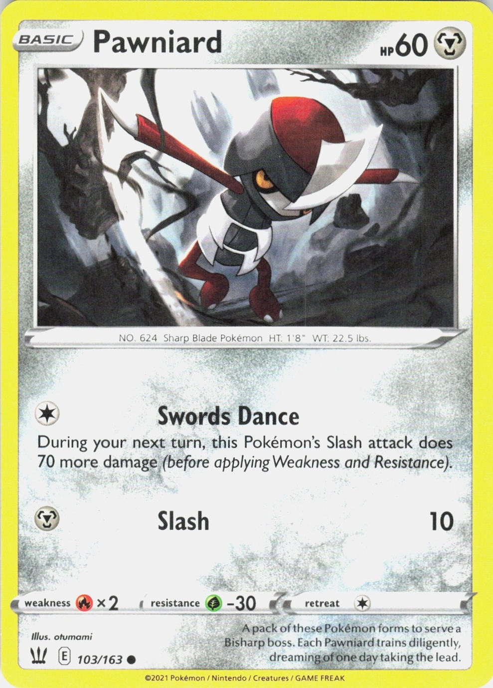 Pawniard 103/163 Battle Styles Common NM Pokemon TCG