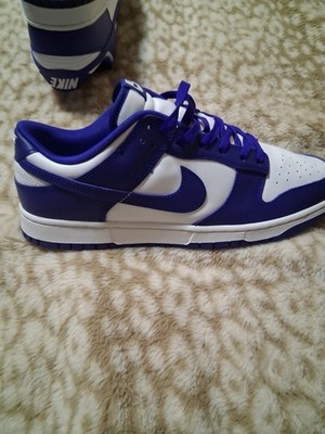 Nike Dunk Low White/Blue Leather Sneakers Men's Athletic Basketball Casual