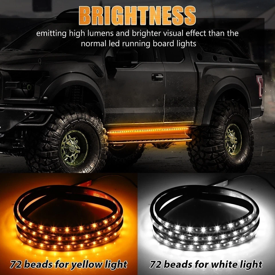 60" LED Light Strip AmberWhite universal 2X USA 2 pcs US NEW - Image 3 of 4