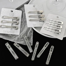 3PCS Korean Style Simple Fashion Hairpin Metal Duckbill Clip Barrettes Side Clip