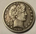 1894-O Barber Half Dollar  - Full Liberty Scarce Date