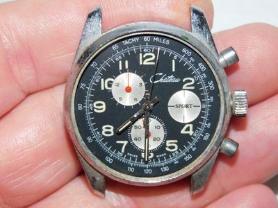 Vintage Chateau Sport Chronograph WATCH (NOT RUNNING)Parts Or Restore-100% ORIG.