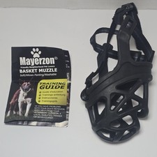 Mayerzon Dog Muzzle Black Breathable Basket Muzzles For Dogs Size M/3 Siberian H