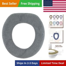 Soft Toilet Seat Cover - Plush  Thick Fabric Toilet Seat Warmer for Round  ...