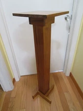 Vintage Plant Stand Pedestal Handcrafted Solid Wood Minimalistic Modern 40.75” t