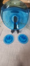 Set Console Fostoria Blu Elettrico Art Decò Vintage