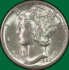 1942-D Mercury Dime Brilliant Uncirculated BU Coin #40607