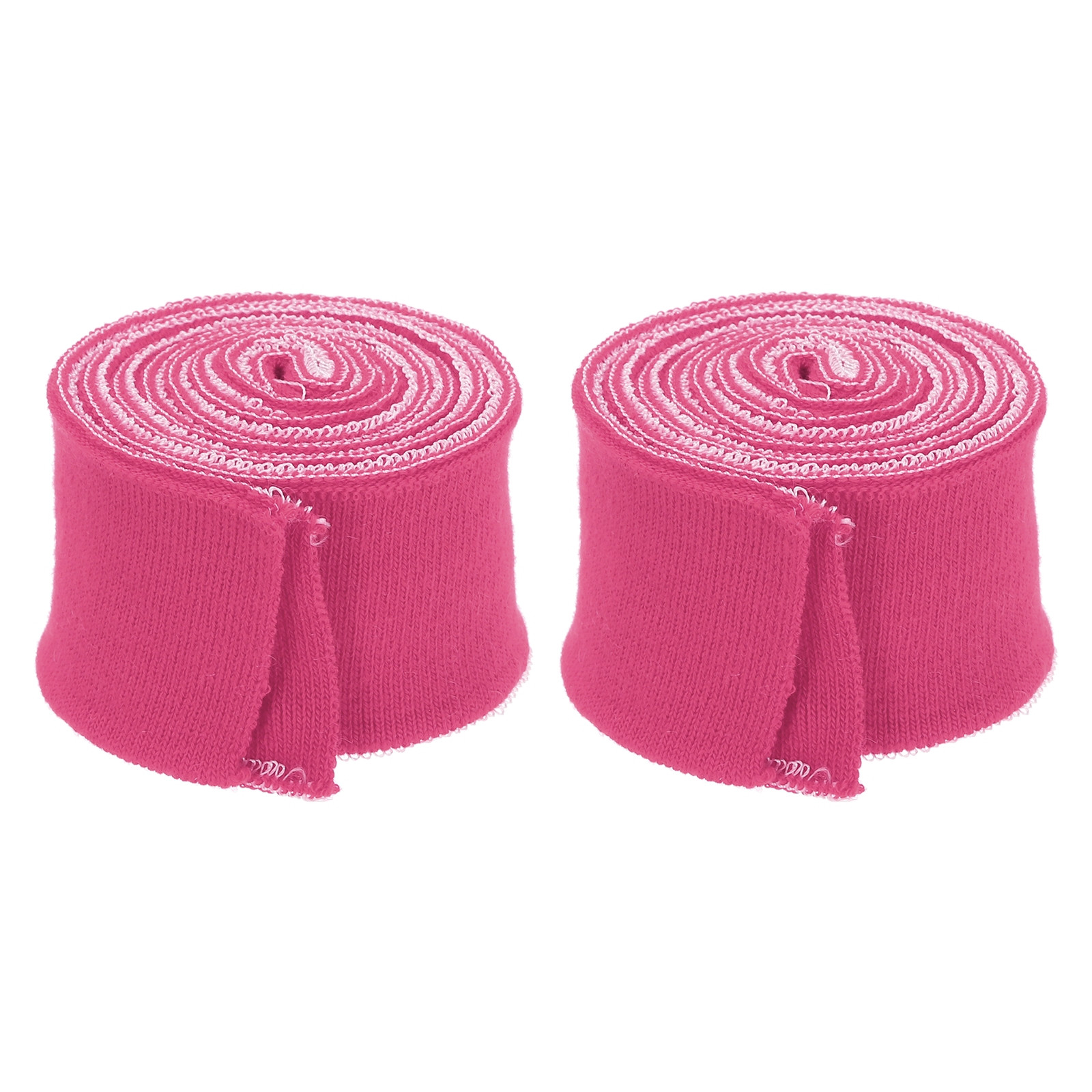 2Pcs 1.5 Inch x 2.6ft Elastic Cuffs Knitted Ribbed Cotton Fabric Rose Red
