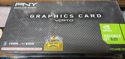 New Sealed PNY GeForce GT 620 1GB DDR3 PCIe GPU Verto VCGGT620XPB HDMI DVI VGA
