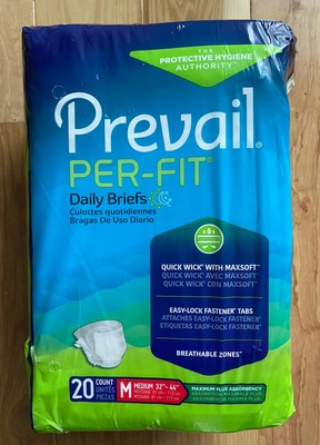 Prevail Per-Fit Daily Briefs 20 Count Medium 32 -44  Maximum Plus Absorbency