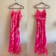 Y2K Pink Girl Collection Tie Dye Maxi Slip Dress Vacation Womens Size Large