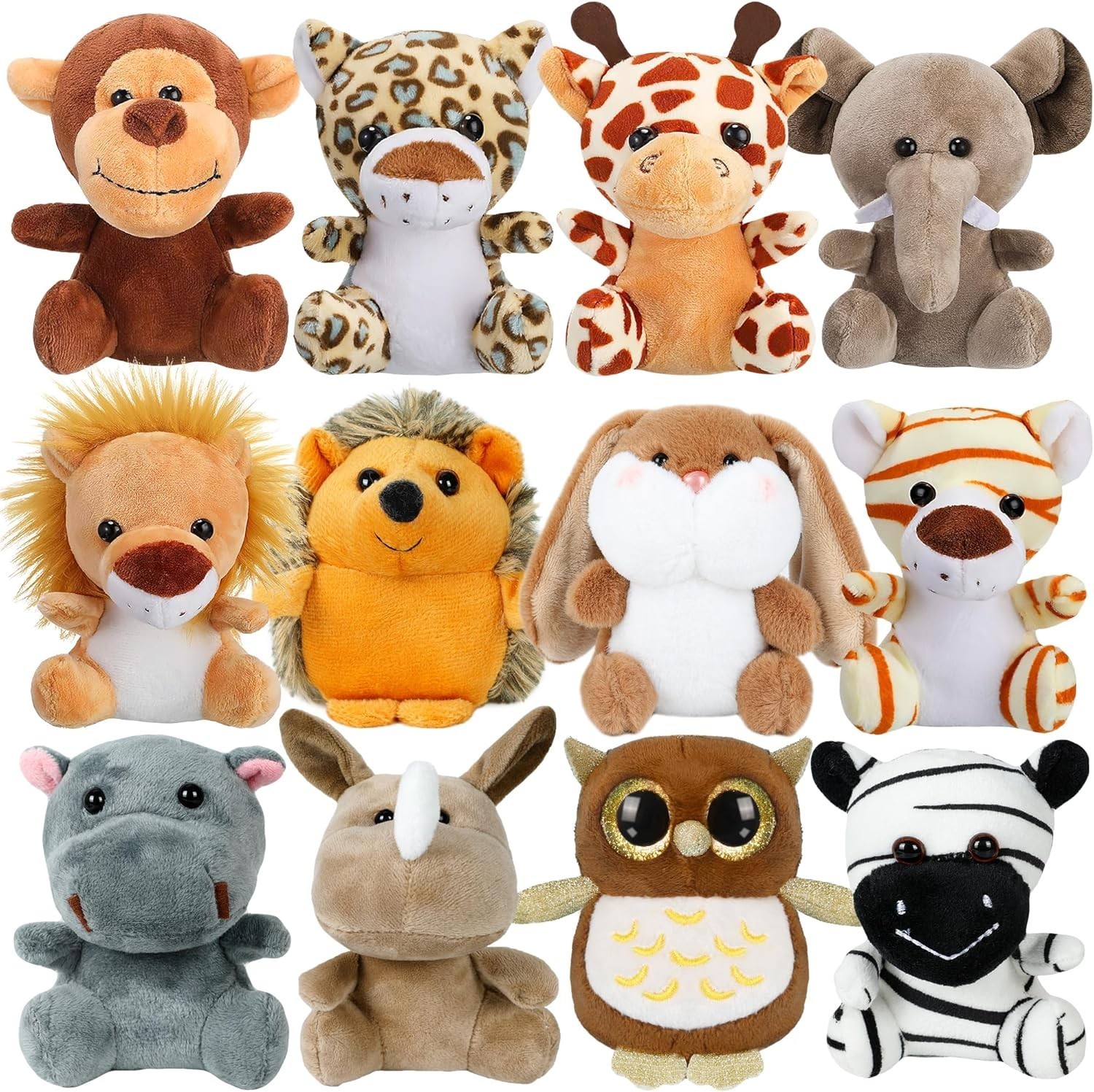12 Pcs Small Stuffed Animals Bulk, 4.5 Inch Mini Stuffed Animals, Plush Toys ...