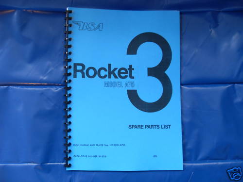 LIBRO DE 3 PIEZAS BSA ROCKET PARA MODELOS 1970 MK1 - Imagen 1 de 1