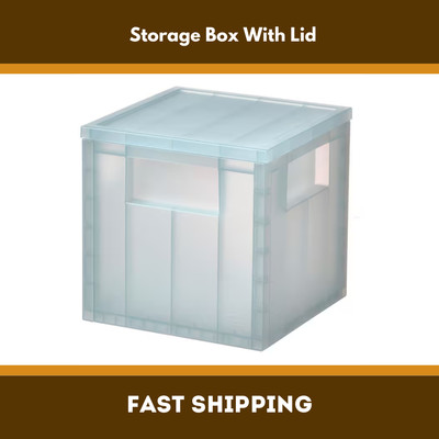 Neu IKEA PANSARTAX Aufbewahrungsbox mit Deckel transparent grau-blau Aufbewahrungsbehälter