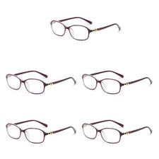 5 PK Womens Blue Light Blocking Reading Glasses Readers for Computer Paper Work