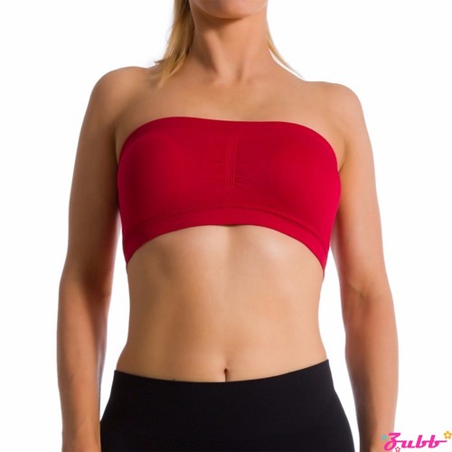 Seamless Stretch Sports Bra Wire Free Bandeau With Removable Pads Tube Top Yoga - Picture 17 of 30