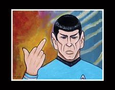 LIVE SHORT & SUFFER limited edition print signed STAR TREK SPOCK lowbrow sci fi