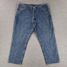 Wrangler 42x30 Blue Jeans Shortened Old School Quality Denim Work