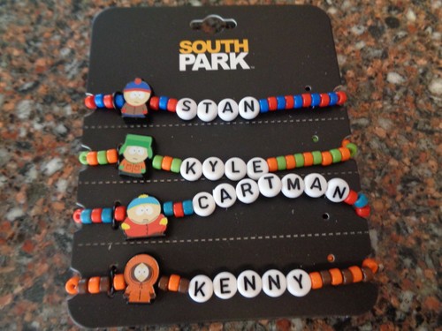 South Park Figuren Perlen Bettelarmband 4er Set Cartman Kenny Stan Kyle Neu
