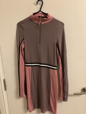 Size 8 Pretty Little Thing Zip Mini Jersey Dress