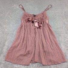 Victoria's Secret Bling Strap Pleated Baby Doll Cami Lingerie Top Size Large