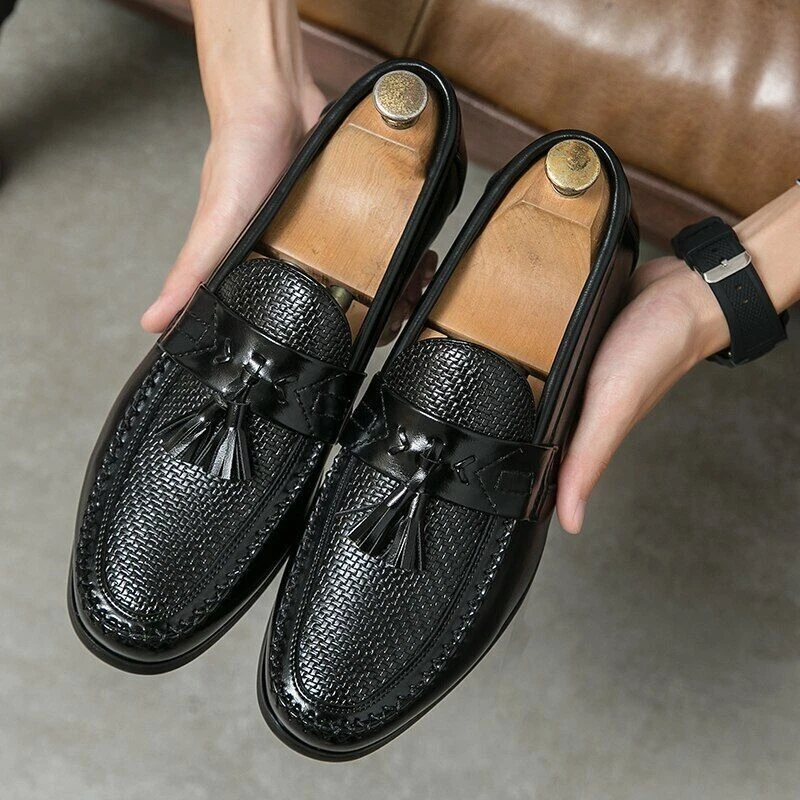 Men Casual Shoes Comfortable Slip on Flats Tassel Loafers Driving