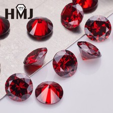 0.8~15mm 300pcs Garnet Red Loose Cubic Zirconia Round AAAAA CZ Stone Gemstone