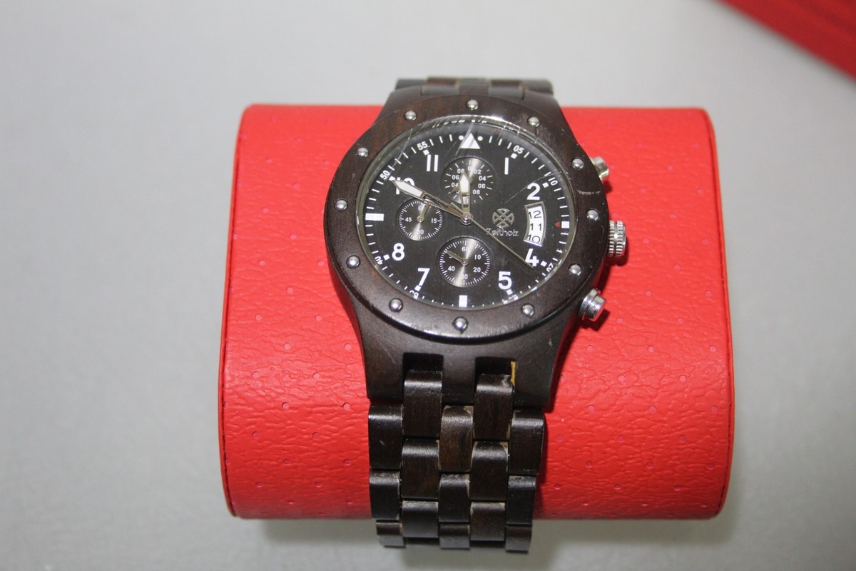 Zeitholz Hand Crafted Quartz Herrenuhr Herren Uhr Holzuhr