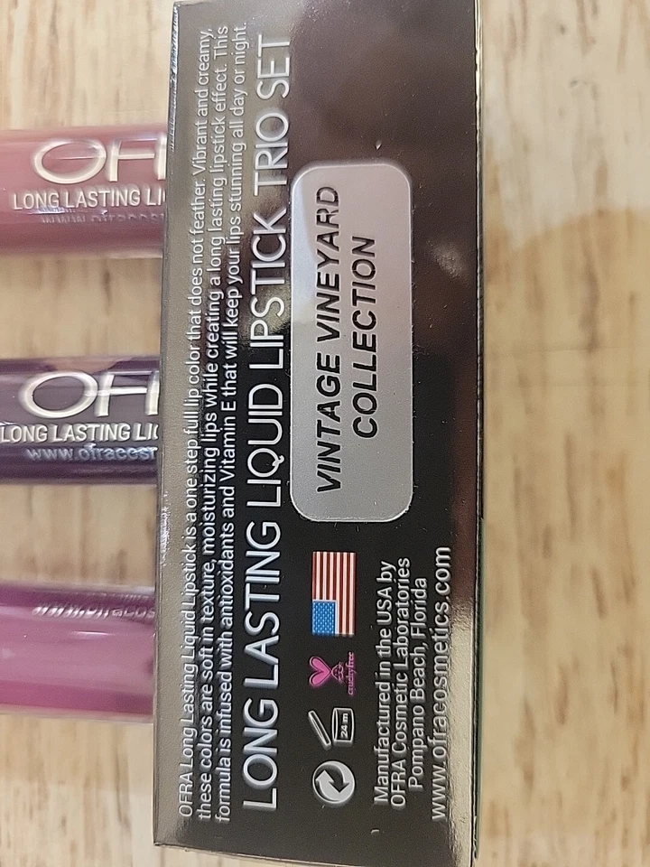 OFRA VINTAGE VINEYARD COLLECTION LONG LASTING LIQUID LIPSTICK TRIO SET- NEW - Image 4 of 4